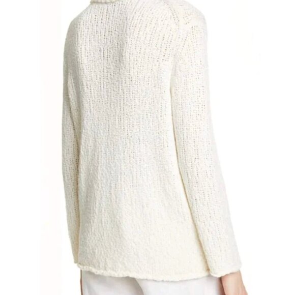 Jenni Kayne Silk Wool Sweater Knit Cream Rolled Hem Size XS - Picture 3 of 14